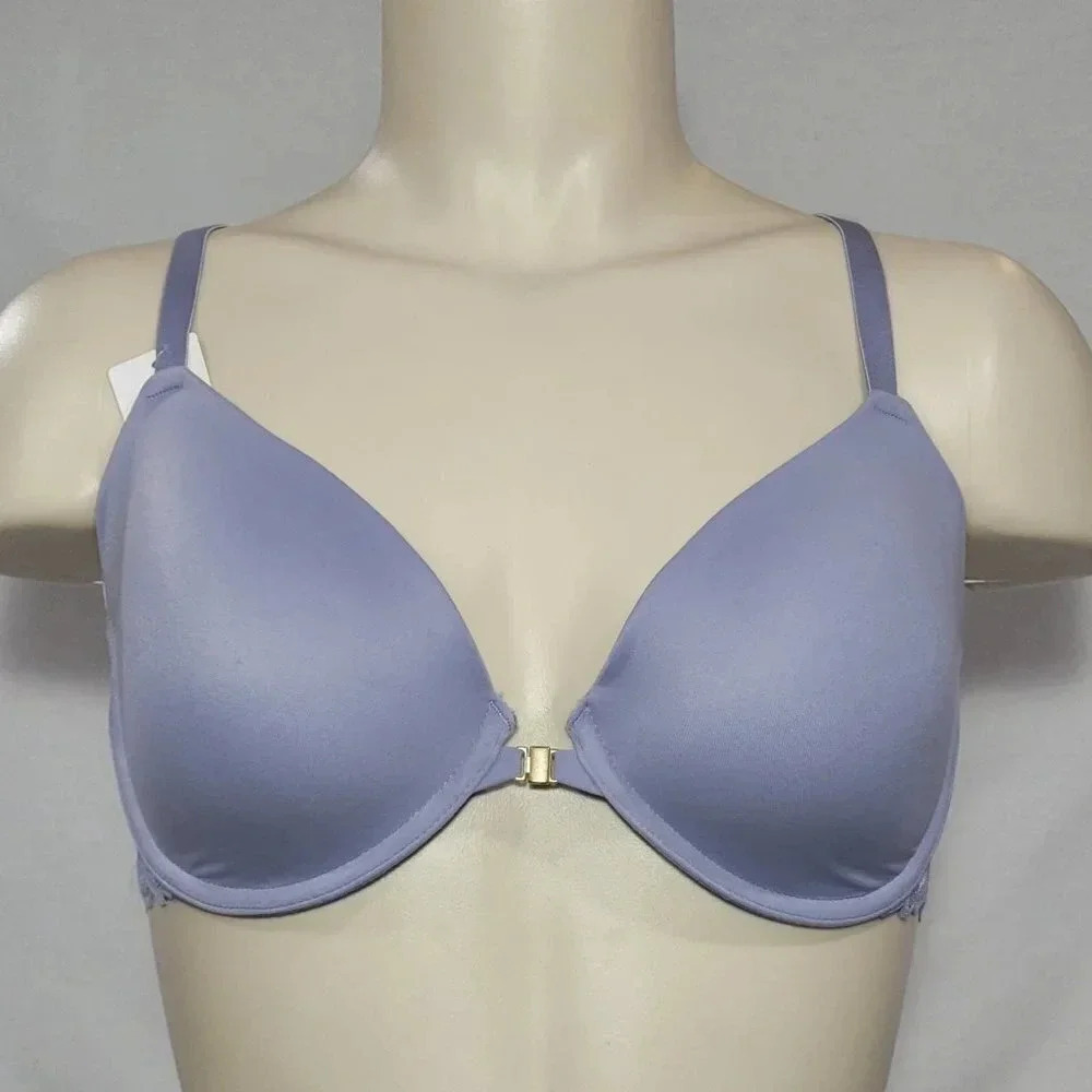 Gilligan O'Malley Front Close Everyday Lace Racerback Demi UW Bra Misty Blue NWT